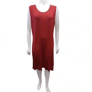 Beyond Capri Red/Burgundy Sleeveless Midi  Dress O/S